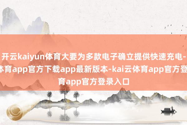 开云kaiyun体育大要为多款电子确立提供快速充电-kai云体育app官方下载app最新版本-kai云体育app官方登录入口